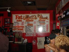 Fat Matt's menu