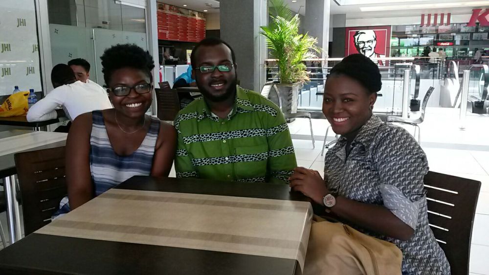 The Ghana National Volunteering Day Team. From left to right, Adelina, Gerald and Eleanor.